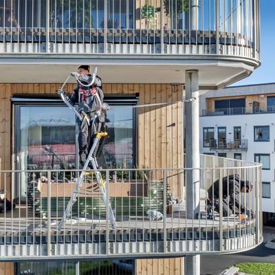 Innglasset balkong - panoramautsikt